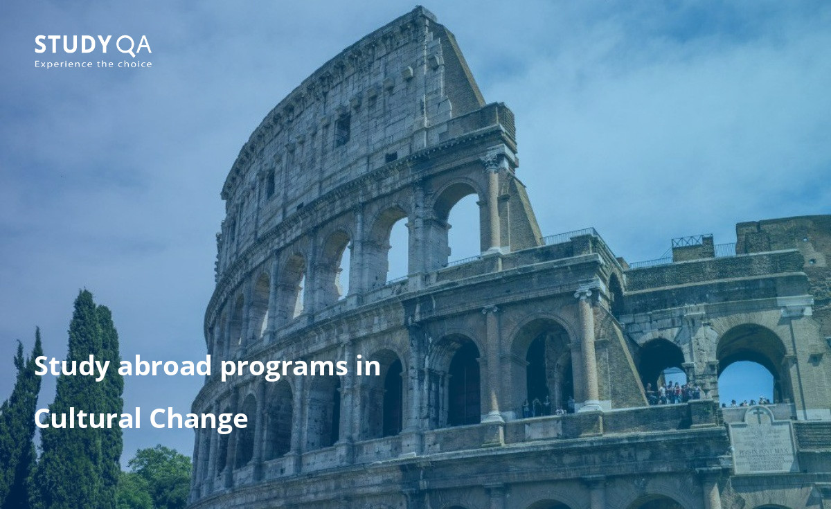 Cultural Change programs can be studied at many foreign universitites. Compare tuition fees, course duration and content and entry requirements at different levels of study on the StudyQA website.