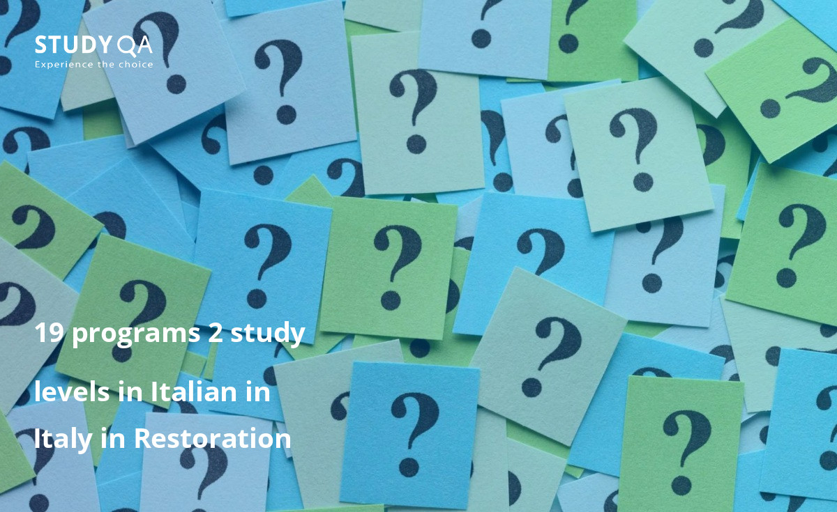 19 programs 2 study levels in Italian in Italy in Restoration 19 programs 2 study levels in Italian in Italy in Restoration