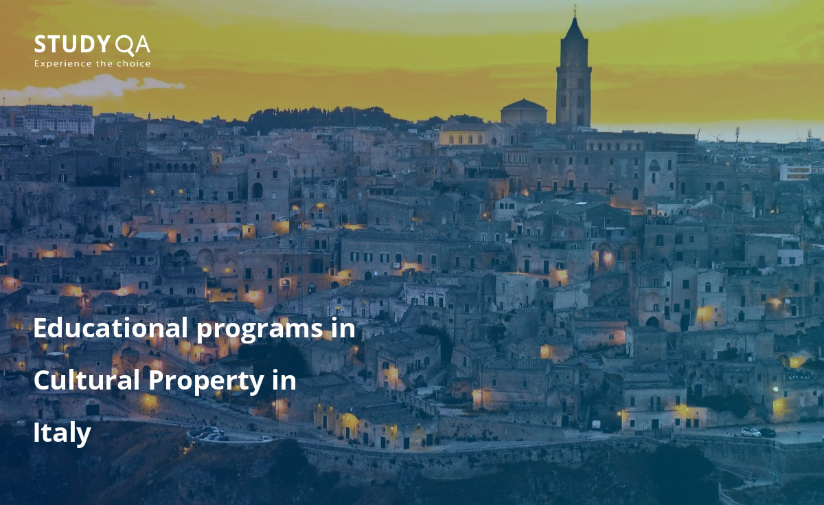 Educational programs in Cultural Property in Italy This text discusses full-time on-campus academic programs in Cultural Property offered in Italy, highlighting institutions such as the University of Bologna, the University of Pisa, and the University of Florence.